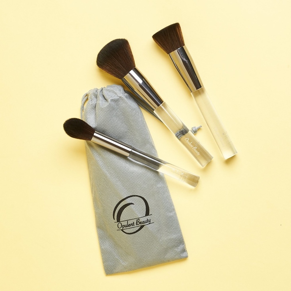 Opulent Beauty Crystal Clear 3-Piece Brush Set